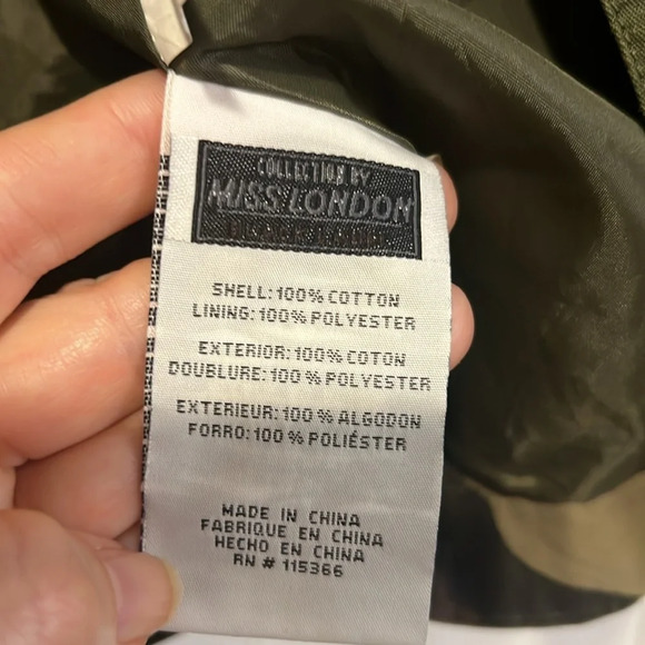 Miss London Black Label Camouflage print hooded jacket size small - Picture 14 of 15